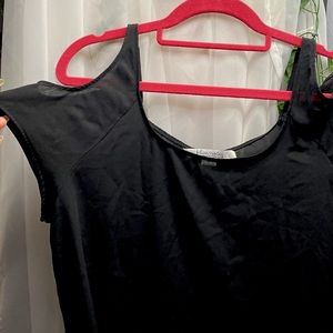 Black see-through cold-shoulder